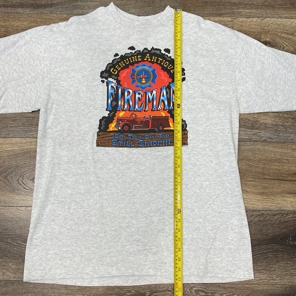 Vintage Genuine Antique Fireman Gray Unisex T-Shirt Size XL🚒LIKE NEW!🔥 - Picture 6 of 9